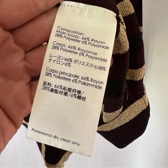 3.1 Phillip Lim Black and Gold Metallic Striped Sweater w/ Sheer Panel XS - Picture 14 of 14